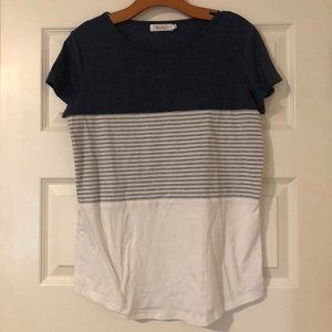 Short Sleeve Striped T-Shirt Color Block Striped